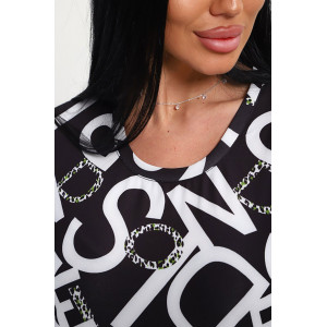 Платье женское "Изабелла" масло (р-ры: 48-62) буквы на черном Платье женское "Изабелла" масло (р-ры: 48-62) буквы на черном