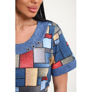 Туника женская "Жанна" кулирка (р-ры: 50-60) абстракция Туника женская "Жанна" кулирка (р-ры: 50-60) абстракция