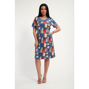 Туника женская "Жанна" кулирка (р-ры: 50-60) абстракция Туника женская "Жанна" кулирка (р-ры: 50-60) абстракция