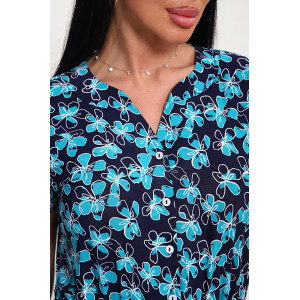 Платье женское "Виктория" масло (р-ры: 48-58) бирюзовый цветок Платье женское "Виктория" масло (р-ры: 48-58) бирюзовый цветок