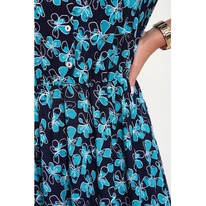 Платье женское "Виктория" масло (р-ры: 48-58) бирюзовый цветок Платье женское "Виктория" масло (р-ры: 48-58) бирюзовый цветок