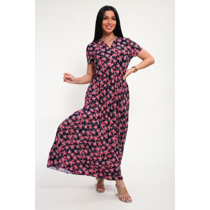 Платье женское "Виктория" масло (р-ры: 48-58) коралловый цветок Платье женское "Виктория" масло (р-ры: 48-58) коралловый цветок