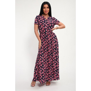 Платье женское "Виктория" масло (р-ры: 48-58) коралловый цветок Платье женское "Виктория" масло (р-ры: 48-58) коралловый цветок