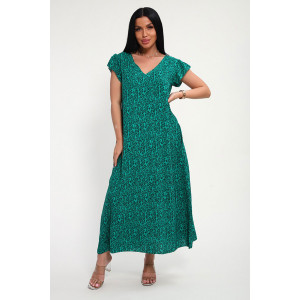 Сарафан женский "Мадонна" штапель (р-ры: 48-58) зеленый леопард