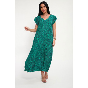 Сарафан женский "Мадонна" штапель (р-ры: 48-58) зеленый леопард