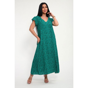 Сарафан женский "Мадонна" штапель (р-ры: 48-58) зеленый леопард