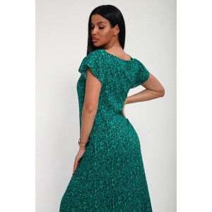 Сарафан женский "Мадонна" штапель (р-ры: 48-58) зеленый леопард