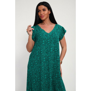 Сарафан женский "Мадонна" штапель (р-ры: 48-58) зеленый леопард