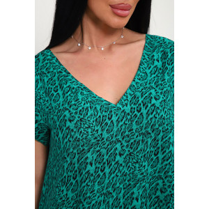 Сарафан женский "Мадонна" штапель (р-ры: 48-58) зеленый леопард