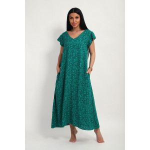 Сарафан женский "Мадонна" штапель (р-ры: 48-58) зеленый леопард