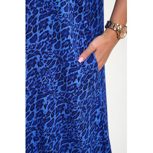 Сарафан женский "Мадонна" штапель (р-ры: 48-58) синий леопард