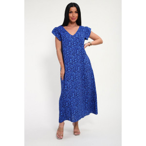 Сарафан женский "Мадонна" штапель (р-ры: 48-58) синий леопард
