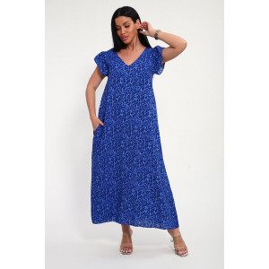 Сарафан женский "Мадонна" штапель (р-ры: 48-58) синий леопард
