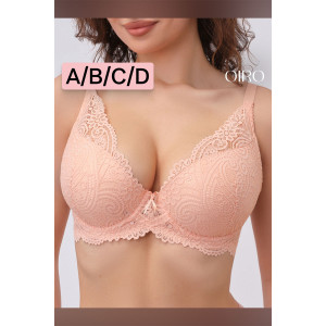 Бюстгальтер женский OIRO кружевной с пуш-ап ALICE 1032 (последний размер) бежевый 70А