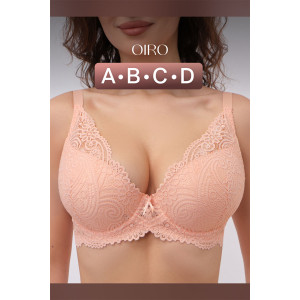 Бюстгальтер женский OIRO кружевной с пуш-ап ALICE 1032 (последний размер) бежевый 70А