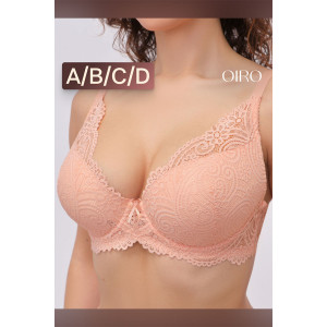 Бюстгальтер женский OIRO кружевной с пуш-ап ALICE 1032 (последний размер) бежевый 70А
