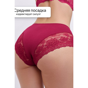 Трусы женские 802 OIRO хлопок стрейч (последний размер) синий, бордо, изумрудный - упаковка 3 шт. 48-50