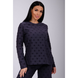 Пижама женская "Лёгкость 3" махра (последний размер) графит 44