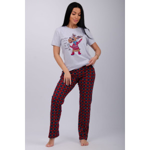 Пижама женская "Приколось 2" (брюки) кулирка (последний размер) 52