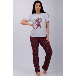 Пижама женская "Приколось 2" (брюки) кулирка (последний размер) 52