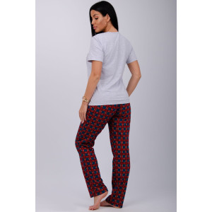 Пижама женская "Приколось 2" (брюки) кулирка (последний размер) 52