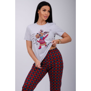 Пижама женская "Приколось 2" (брюки) кулирка (последний размер) 52