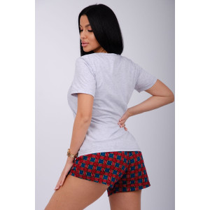 Пижама женская "Приколось" (шорты) кулирка (последний размер) 52