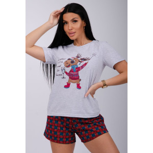 Пижама женская "Приколось" (шорты) кулирка (последний размер) 52