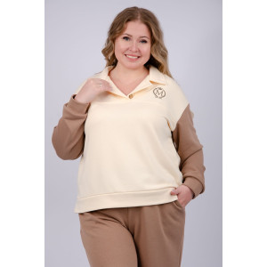 Костюм двойка женский "Колористика" футер 3-х нитка петля (последний размер) коричневый 48