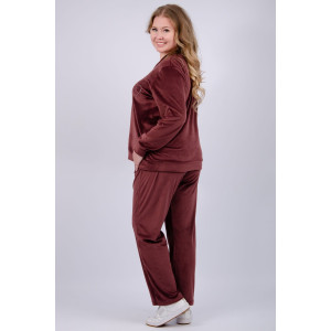 Костюм двойка женский "Велюр 2" велюр (последний размер) гранат 52,56