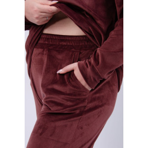 Костюм двойка женский "Велюр 2" велюр (последний размер) гранат 52,56