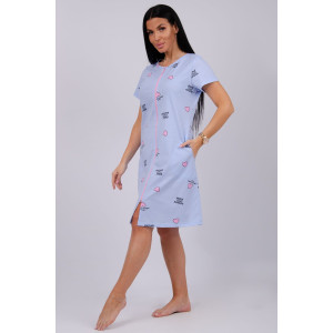 Халат женский "Красотка 7" кулирка (последний размер) сердечки 42