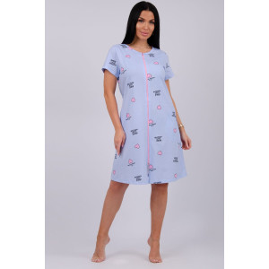 Халат женский "Красотка 7" кулирка (последний размер) сердечки 42