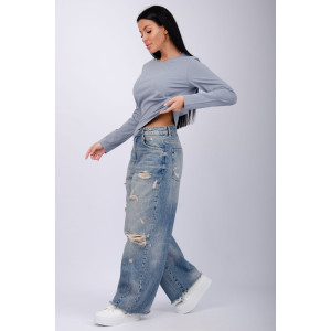 Лонгслив женский "Каприз 2" кулирка (последний размер) туман 46