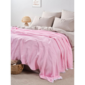 Покрывало-плед хлопковое "Розовый"