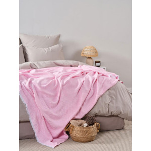 Покрывало-плед хлопковое "Розовый"