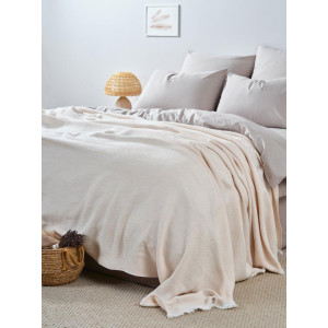 Покрывало-плед хлопковое "Молочно-айвори"