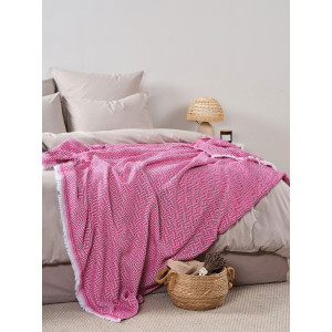 Покрывало-плед хлопковое "Малиновый"