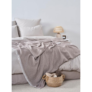 Покрывало-плед хлопковое "Серый"