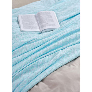 Покрывало-плед хлопковое "Голубой"