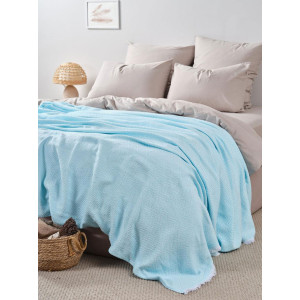 Покрывало-плед хлопковое "Голубой"