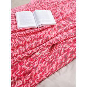 Покрывало-плед хлопковое "Красный"