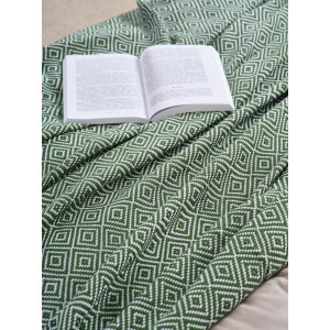 Покрывало-плед хлопковое "Зеленый"