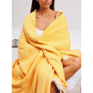 Покрывало-плед хлопковое "Оранжевый"