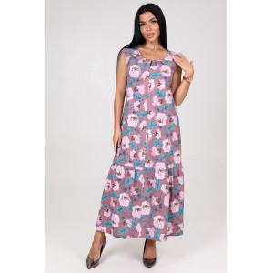 Платье женское "Барыня" ПлК-235 кулирка (последний размер) розы на брусн. 48 Платье женское "Барыня" ПлК-235 кулирка (последний размер) розы на брусн. 48