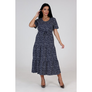 Платье женское "Каскад" ПлК-35 кулирка (последний размер) пьян.горох на т.син. 48,52 Платье женское "Каскад" ПлК-35 кулирка (последний размер) пьян.горох на т.син. 48,52