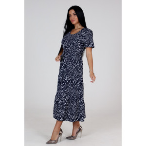 Платье женское "Каскад" ПлК-35 кулирка (последний размер) пьян.горох на т.син. 48,52 Платье женское "Каскад" ПлК-35 кулирка (последний размер) пьян.горох на т.син. 48,52