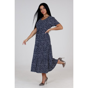 Платье женское "Каскад" ПлК-35 кулирка (последний размер) пьян.горох на т.син. 48,52 Платье женское "Каскад" ПлК-35 кулирка (последний размер) пьян.горох на т.син. 48,52