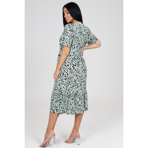 Платье женское ПлШ-2168 штапель (последний размер) леопард на оливке 54,56