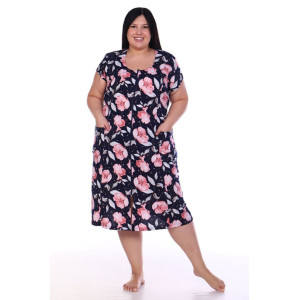 Халат женский ХК-549 "Персона" кулирка (последний размер) крупные пионы 64 Халат женский ХК-549 "Персона" кулирка (последний размер) крупные пионы 64